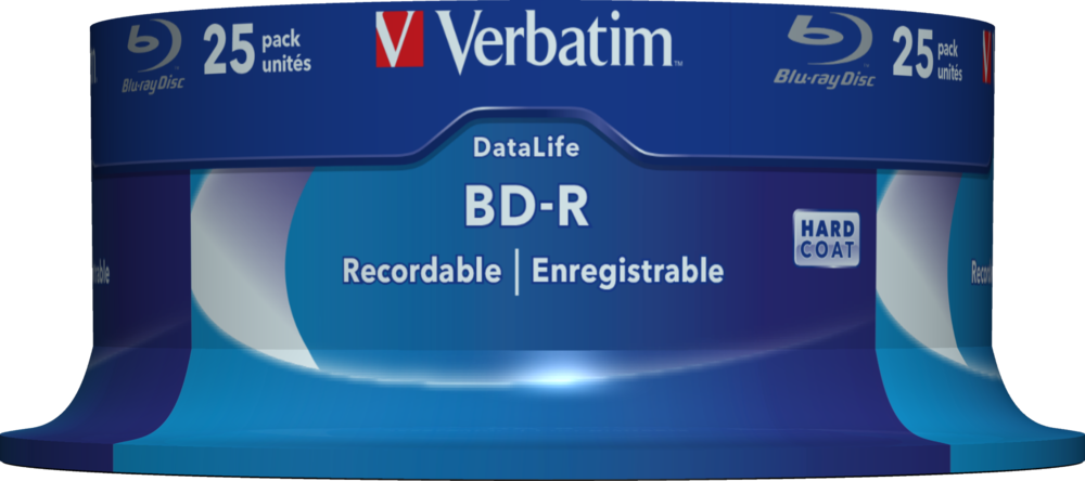 VERBATIM 43837 BD-R 25GB/egyrétegű/6x/fehér-kék írható felület/egyszer írható Blu-Ray 25db/csomag