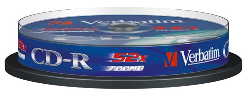 VERBATIM 43437 CD-R 700MB/52x/extra protection írható felület/egyszer írható CD 10db/csomag