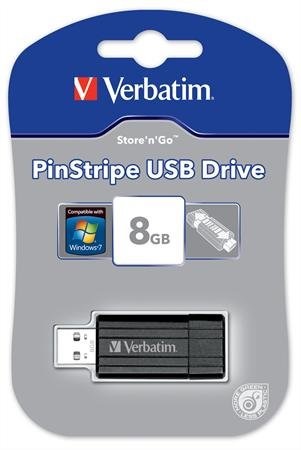 Verbatim 49062 PIN STRIPE 8GB USB 2.0 fekete Flash Drive