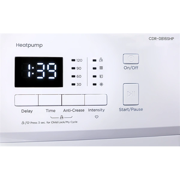 VIVAX CDR-0816SMHP fehér, 8 kg, hőszivattyús szárítógép
