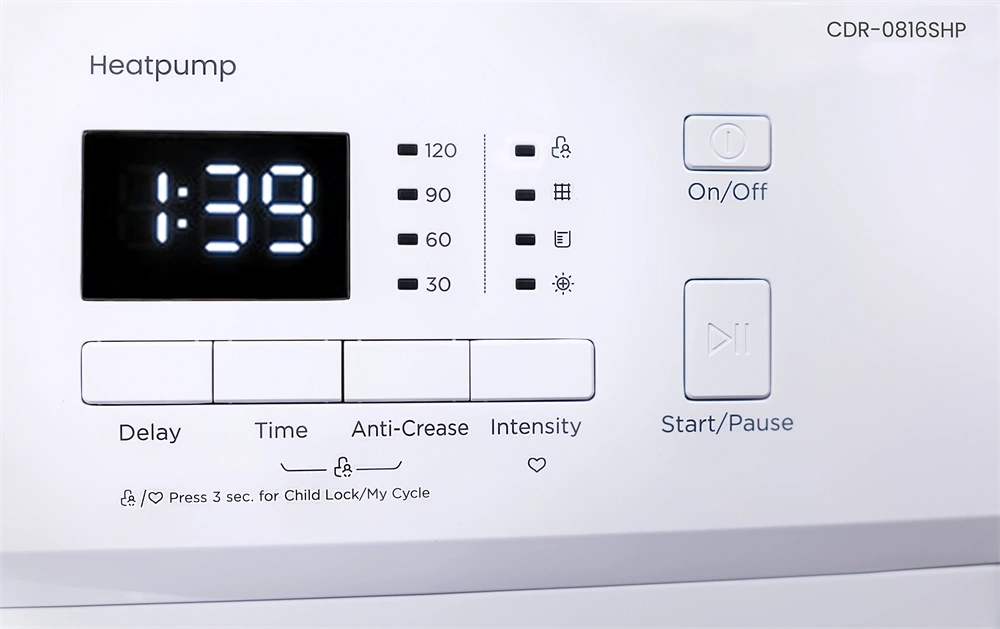 VIVAX CDR-0816SMHP fehér, 8 kg, hőszivattyús szárítógép