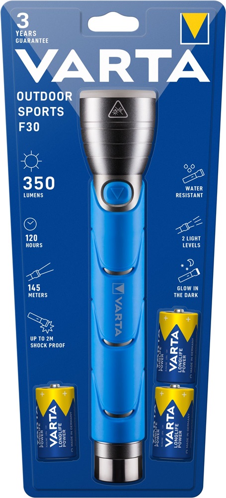 Varta 18629101421 Outdoor Sports F30 kék elemlámpa