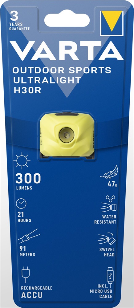 Varta 18631201401 Outdoor Sports Ultralight H30R/sárga/fejlámpa