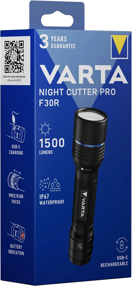 Varta 18921101111 Night Cutter Pro F30R LED újratölthető zseblámpa