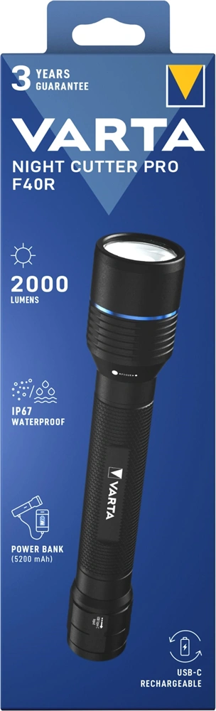 Varta 18922101111 Night Cutter Pro F40R LED újratölthető zseblámpa
