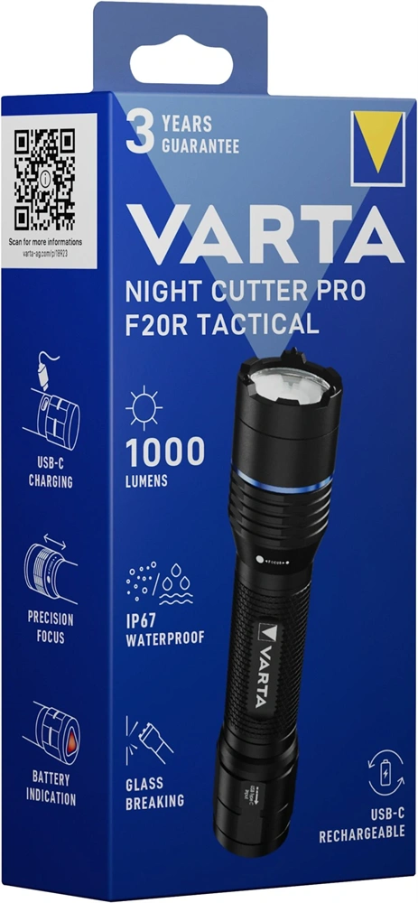 Varta 18923101111 Night Cutter Pro Tactical F20R LED taktikai újratölthető zseblámpa