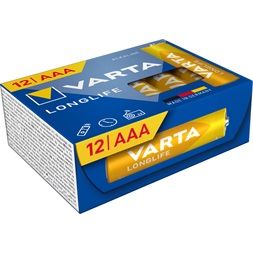 VARTA 4103301132 Longlife mikro AAA (LR03) mikroceruza elem 12db/csomag (műanyagmentes csomagolás)