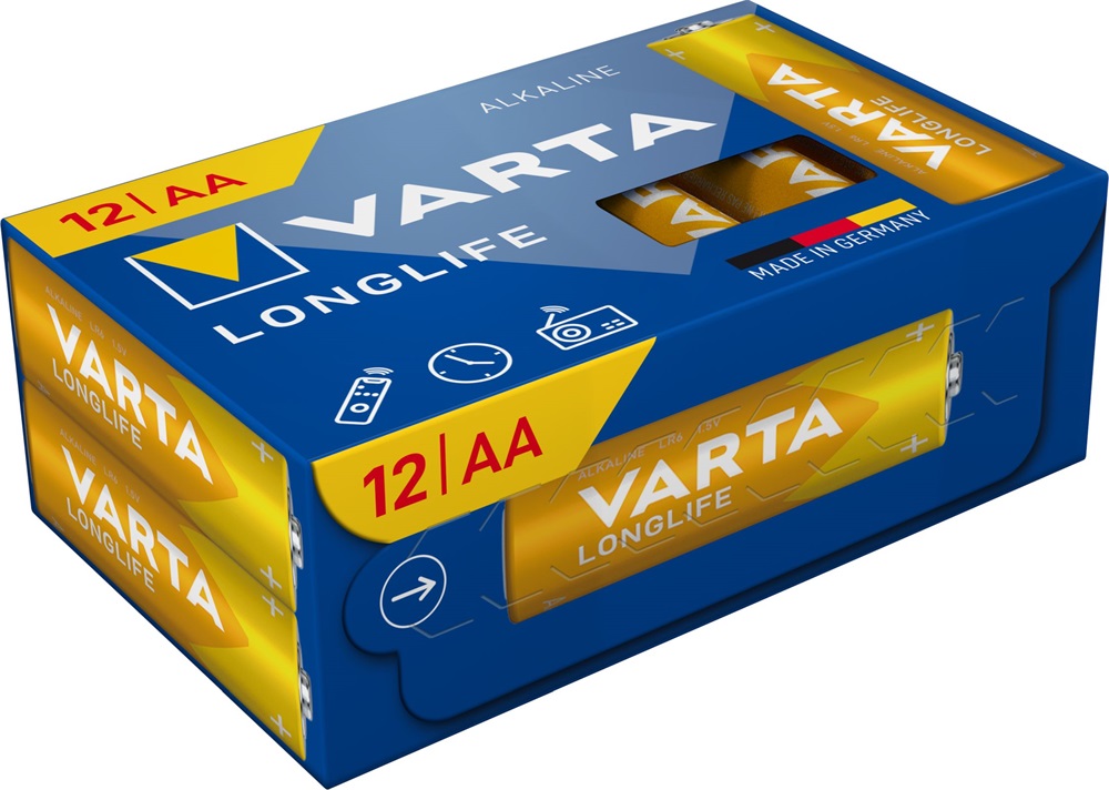 VARTA 4106301132 Longlife AA (LR06) ceruzaelem 12db/csomag (műanyagmentes csomagolás)