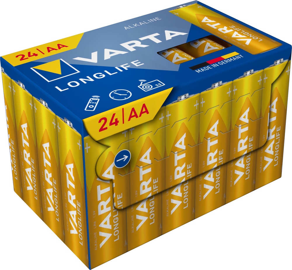 Varta 4106301134 Longlife ceruza AA (LR06) elem 24db/csomag (műanyagmentes csomagolás)