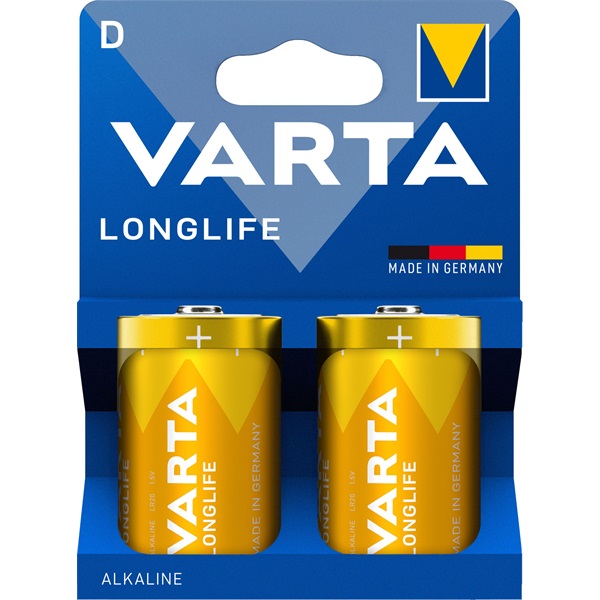 VARTA 4120101422 Longlife D (LR20) góliát elem 2db/csomag (műanyagmentes csomagolás)