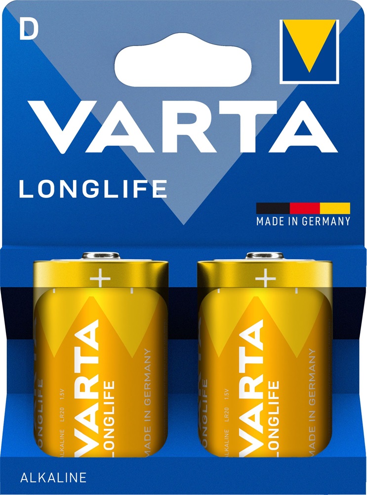 VARTA 4120101422 Longlife D (LR20) góliát elem 2db/csomag (műanyagmentes csomagolás)