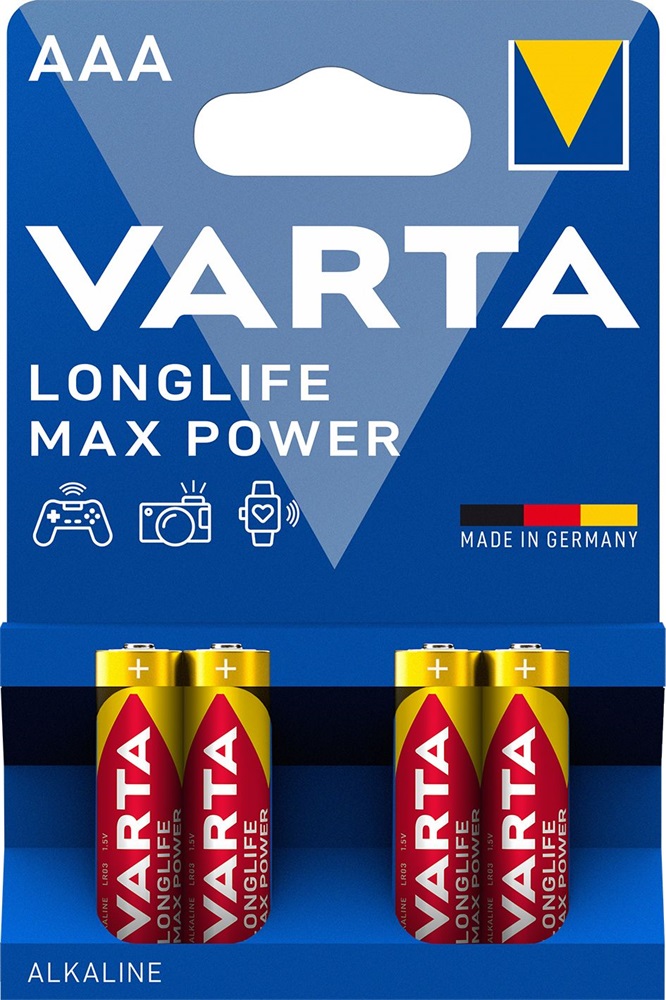 Varta 4703101404 Max Tech AAA alkáli mikro ceruza elem 4db/bliszter