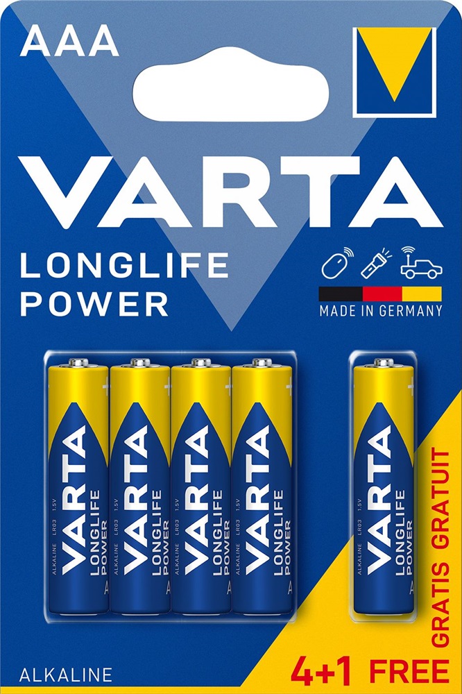 Varta 4903121415 Longlife Power AAA (LR03) alkáli mikro ceruza elem 4+1db/bliszter