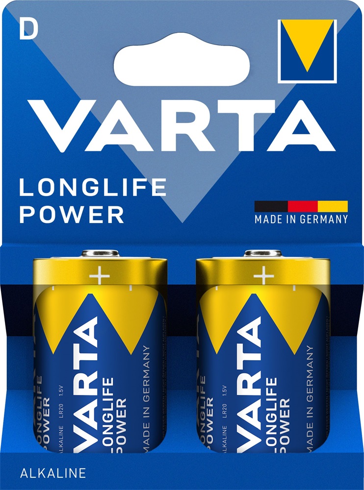 VARTA 4920121422 Longlife Power D (LR20) góliát elem 2db/csomag (műanyagmentes csomagolás)