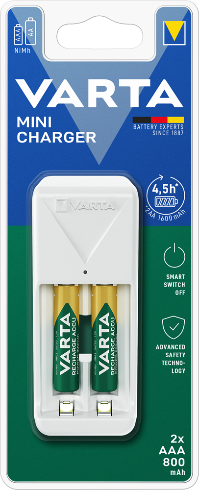 Varta 57656201421 Mini töltő + 2 db AAA 800 mAh akkumulátor