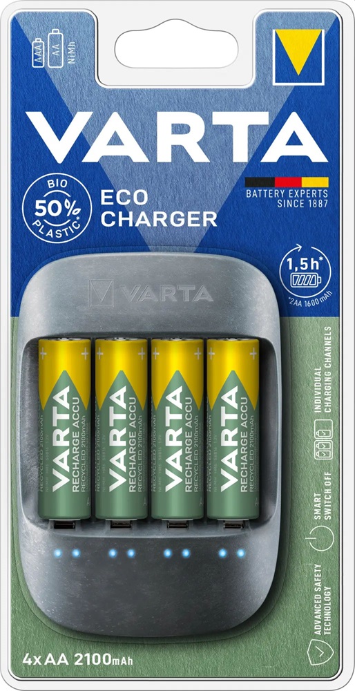 Varta 57680101451 ECO töltő + 4db AA 2100 mAh akkumulátor