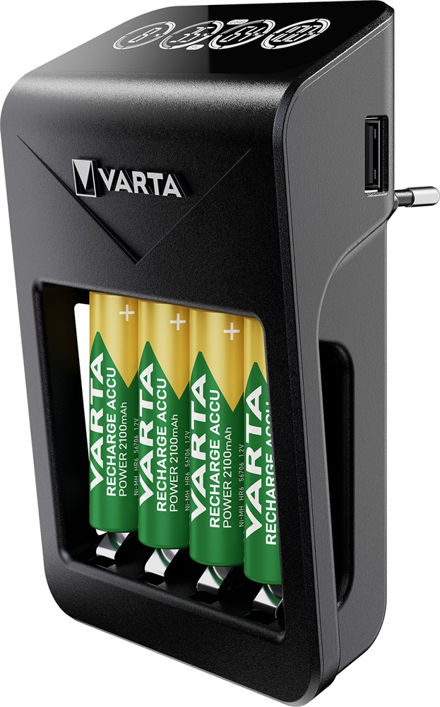 Varta 57687101441 LCD Plug Charger/4db AA 2100mAh akku/akku töltő