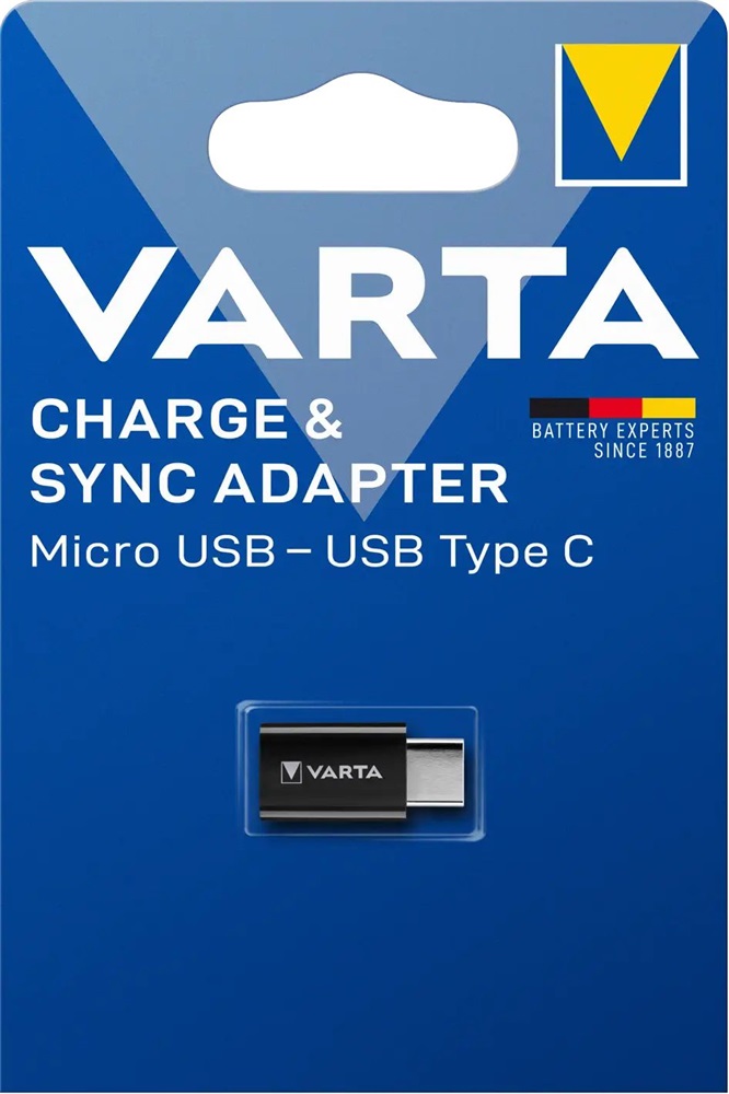 Varta 57945101401 microUSB - Type C fekete adapter