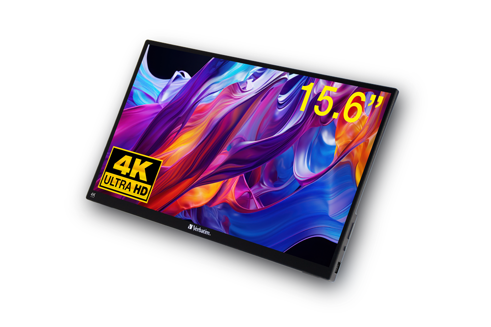 Verbatim 15,6" 32238 PMT-15-4K UHD IPS HDMI/DP/USB/USB-C fekete hordozható érintőkijelzős monitor