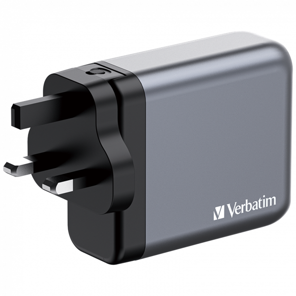 Verbatim 32203 GNC-140 GaN Charger 140W USB Type-A + 3xType-C hálózati töltő adapter