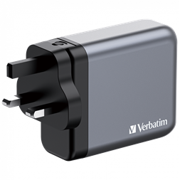 Verbatim 32203 GNC-140 GaN Charger 140W USB Type-A + 3xType-C hálózati töltő adapter