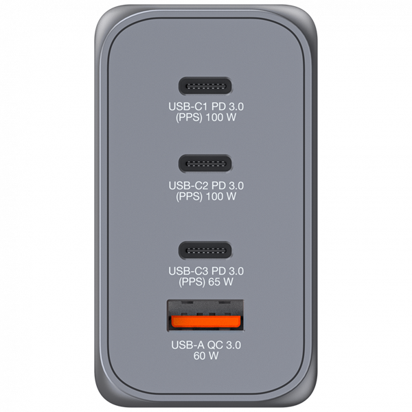 Verbatim 32204 GNC-200 GaN Charger 200W USB Type-A + 3xType-C hálózati töltő adapter