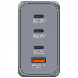 Verbatim 32204 GNC-200 GaN Charger 200W USB Type-A + 3xType-C hálózati töltő adapter