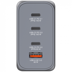 Verbatim 32205 GNC-240 GaN Charger 240W USB Type-A + 3xType-C hálózati töltő adapter