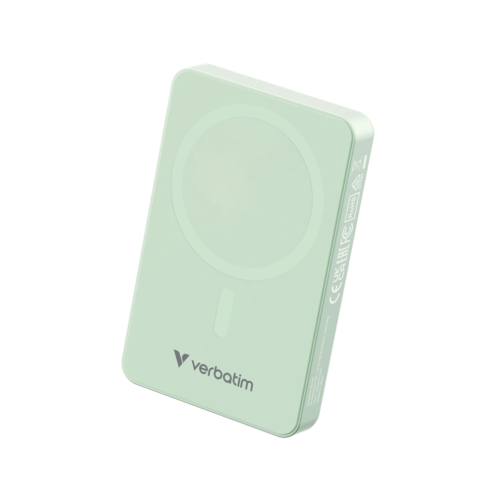 Verbatim 32228 Charge n Go Essentials 10000mAh zöld vezeték nélküli mágneses powerbank