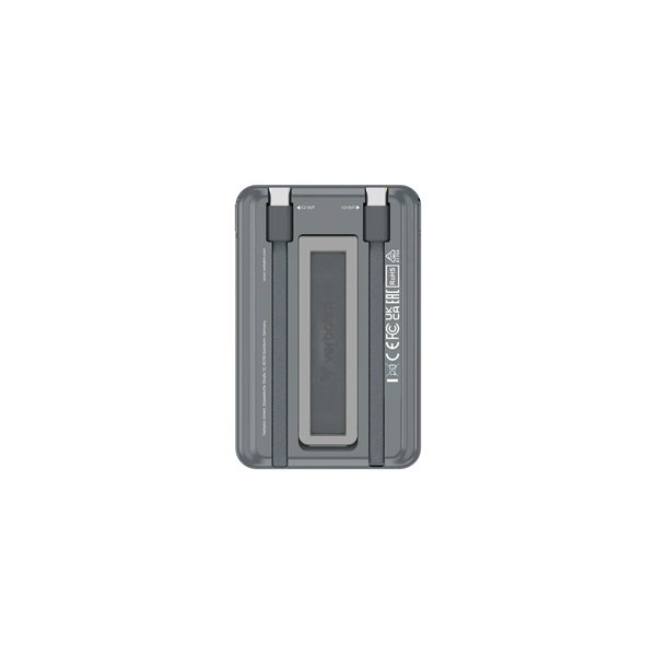 Verbatim 32251 Charge n Go 2C 5000mAh szürke vezeték nélküli mágneses kitámasztható powerbank 2xUSB-C kábellel