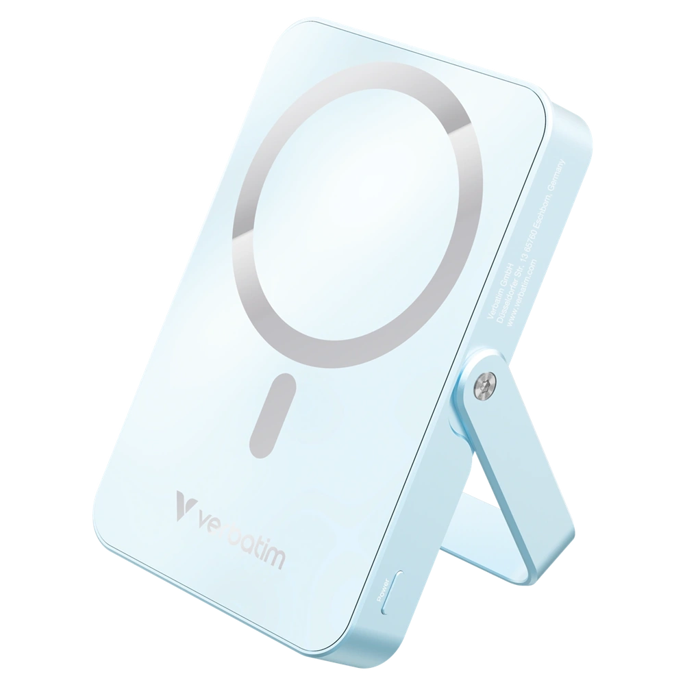 Verbatim 32266 Charge n Go 10000mAh kék vezeték nélküli kitámasztható mágneses powerbank