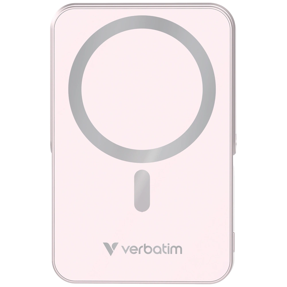 Verbatim 32267 Charge n Go 10000mAh rózsaszín vezeték nélküli kitámasztható mágneses powerbank
