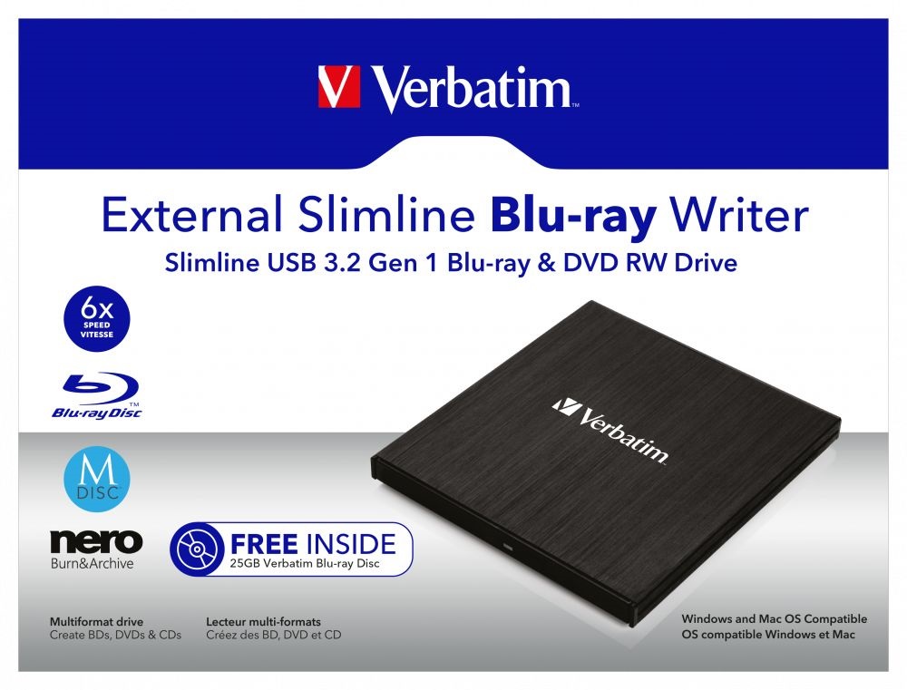 Verbatim 43890 USB 3.0 fekete Blu-Ray optikai meghajtó