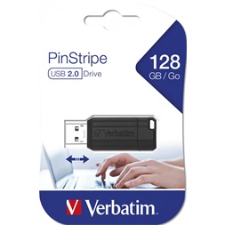 Verbatim 49071 PIN STRIPE Store`n`Go 128GB USB 2.0 fekete Flash Drive