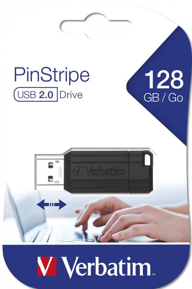 Verbatim 49071 PIN STRIPE Store`n`Go 128GB USB 2.0 fekete Flash Drive