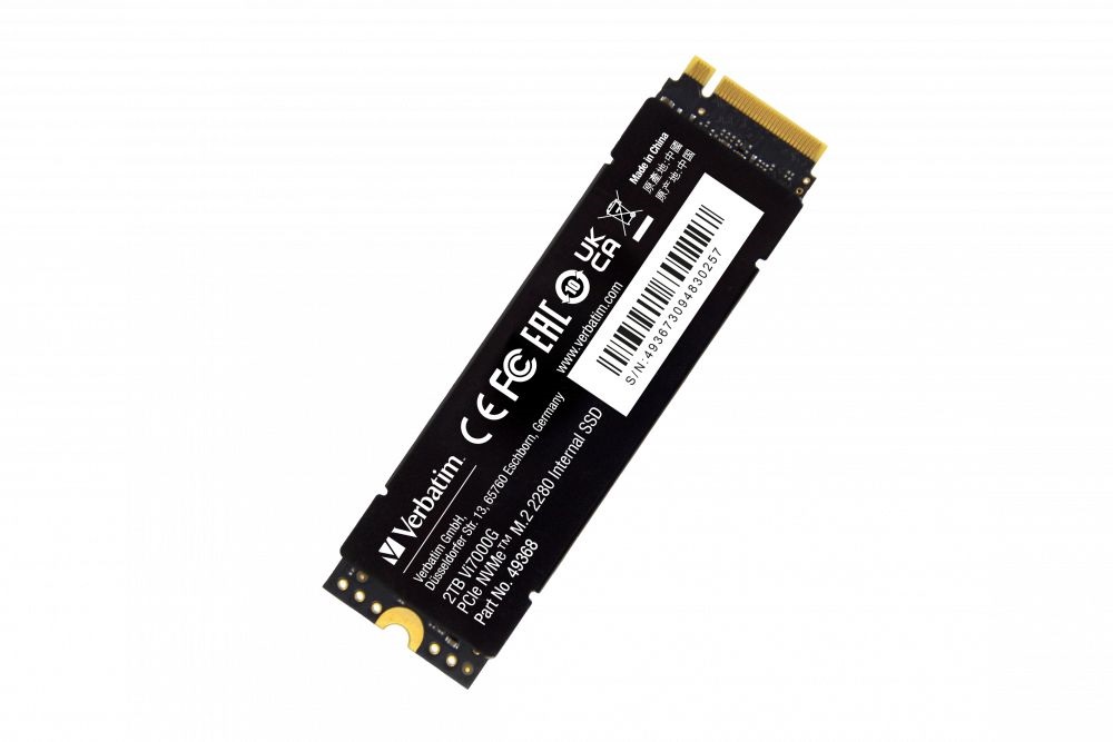 Verbatim 49368 Vi7000G 2TB Internal PCIe NVMe M.2 fekete SSD