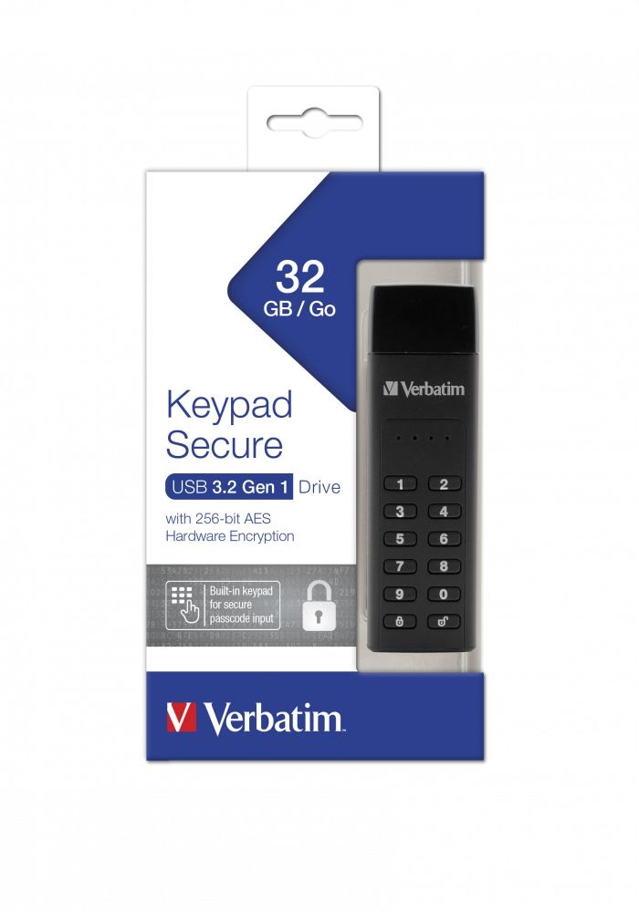 Verbatim 49427 Keypad Secure Store`n`Go 32GB USB-A 3.0 Flash Drive