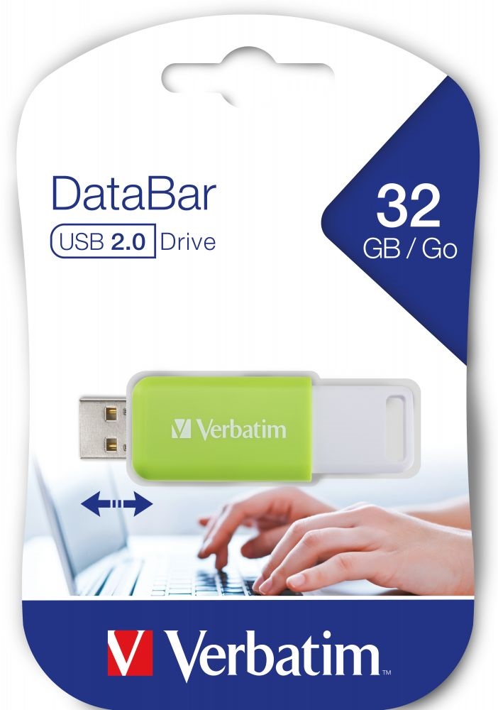 Verbatim 49454 DataBar 32GB USB 2.0 zöld Flash Drive