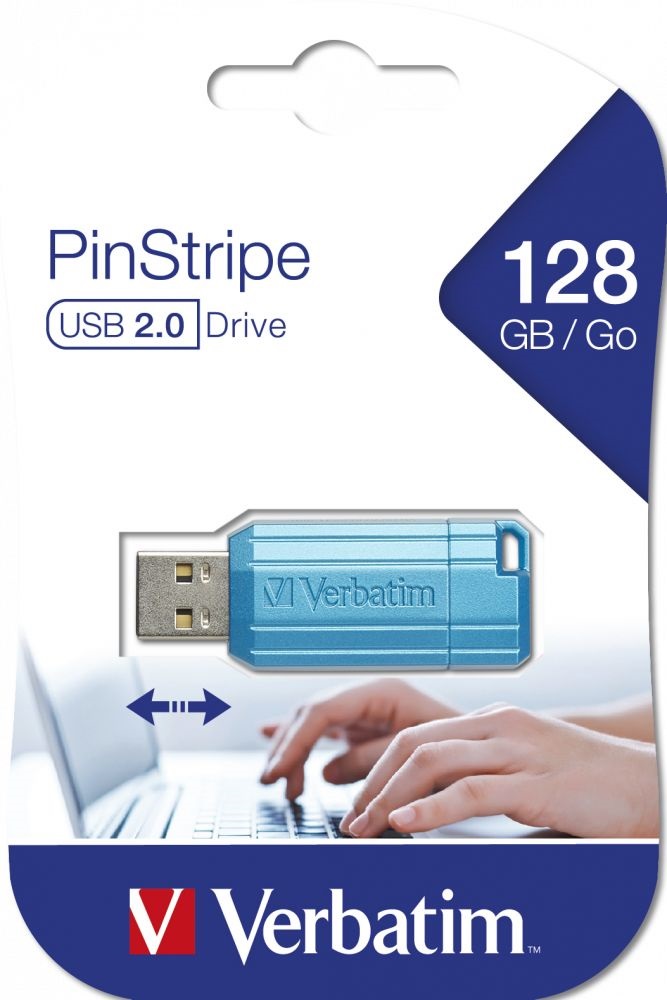 Verbatim 49461 PIN STRIPE Store`n`Go 128GB USB 2.0 kék Flash Drive