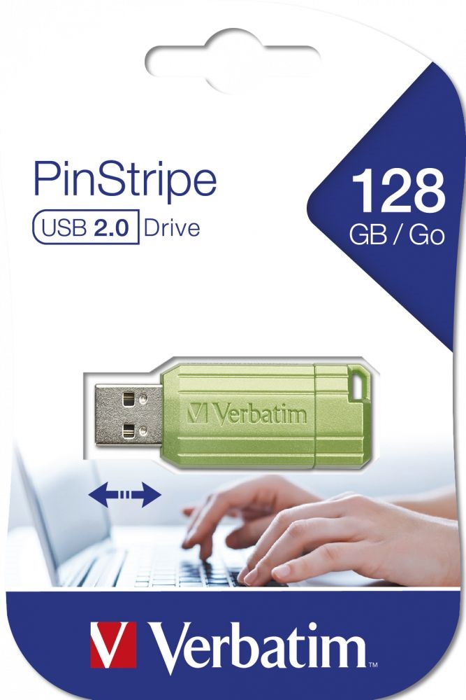 Verbatim 49462 PIN STRIPE Store`n`Go 128GB USB 2.0 zöld Flash Drive