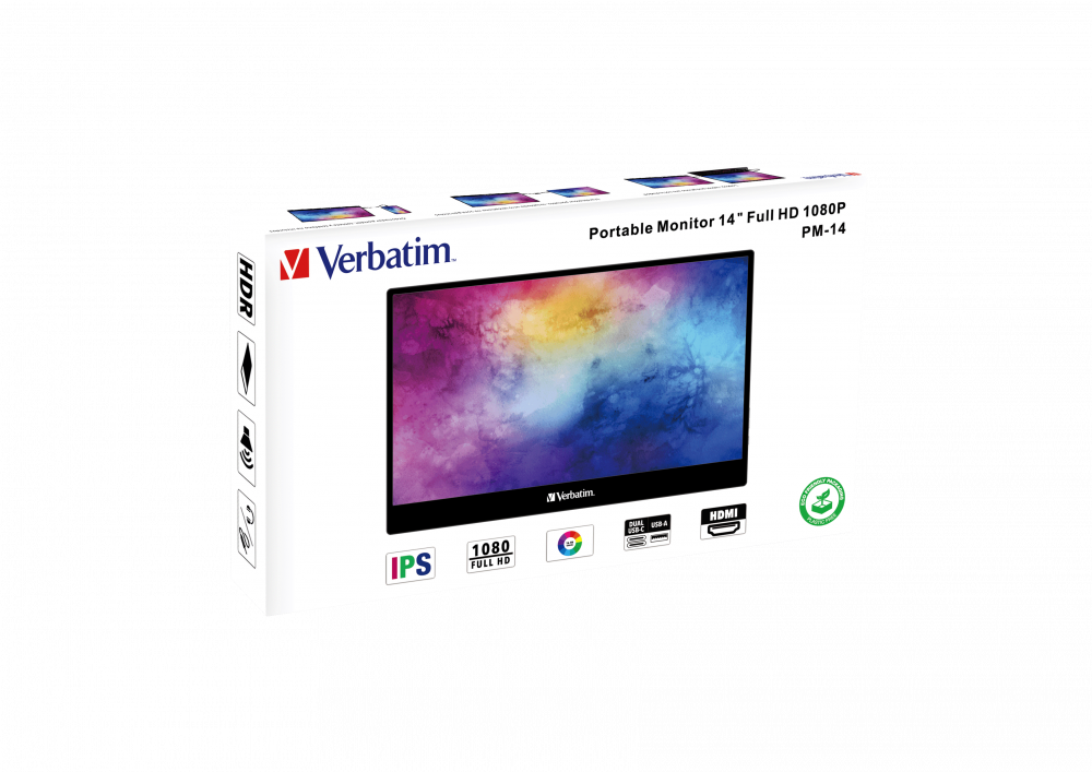 Verbatim 49590 14" PM-14 FHD IPS HDMI/USB-C fekete monitor