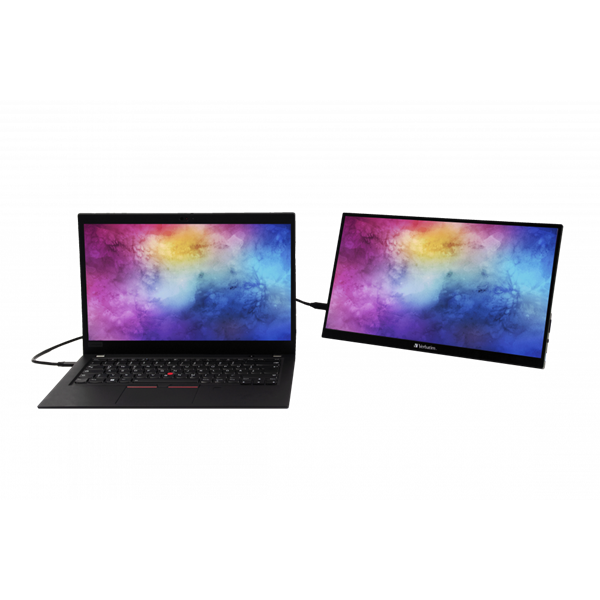 Verbatim 49591 14" PMT-14 FHD IPS HDMI/USB-C fekete fém borítású érintőképernyős monitor