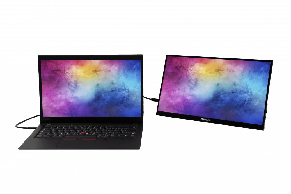 Verbatim 49591 14" PMT-14 FHD IPS HDMI/USB-C fekete fém borítású érintőképernyős monitor