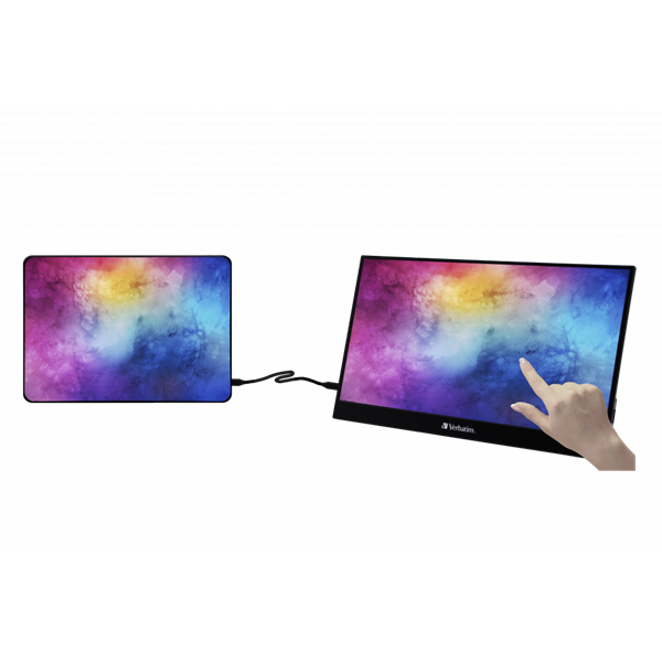 Verbatim 49593 17,3" PMT-17 FHD IPS HDMI/USB-C fekete fém borítású érintőképernyős monitor