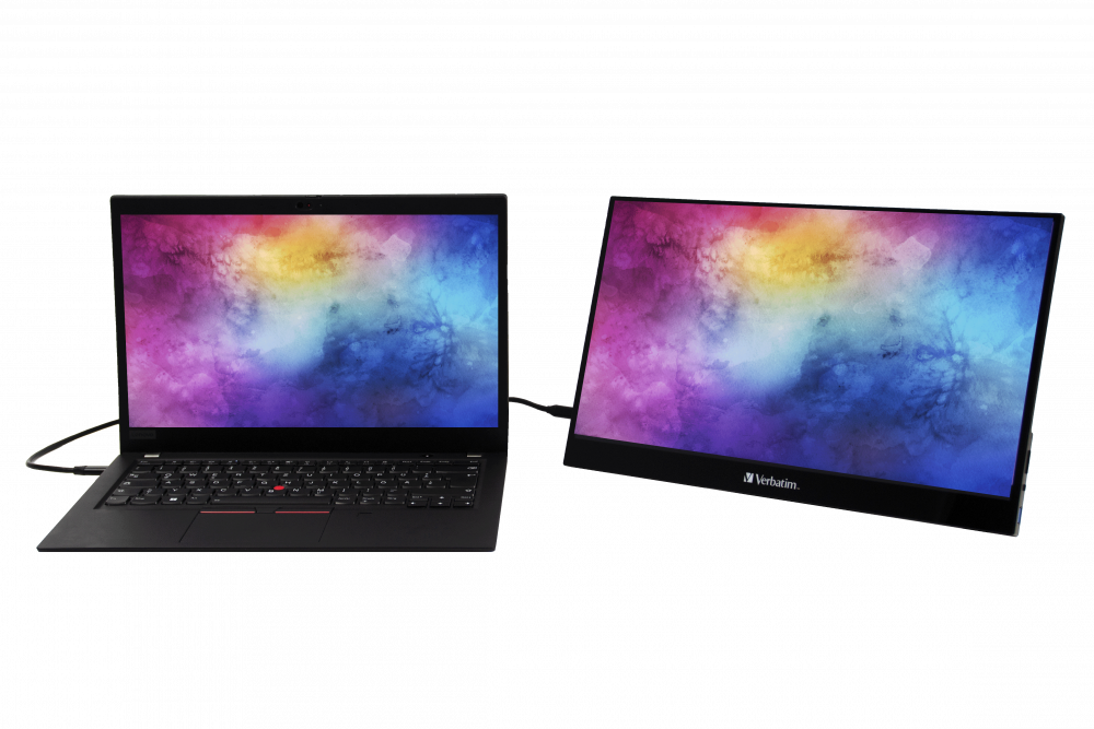 Verbatim 17,3" 49593 PMT-17 FHD IPS HDMI/USB-C fekete fém borítású érintőképernyős monitor