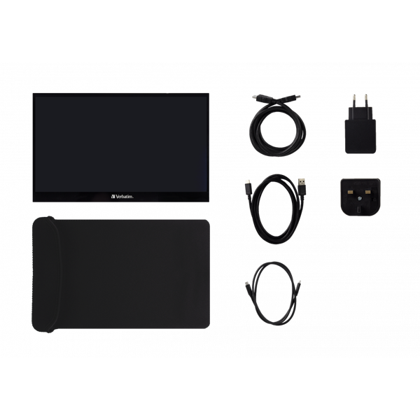 Verbatim 49593 17,3" PMT-17 FHD IPS HDMI/USB-C fekete fém borítású érintőképernyős monitor
