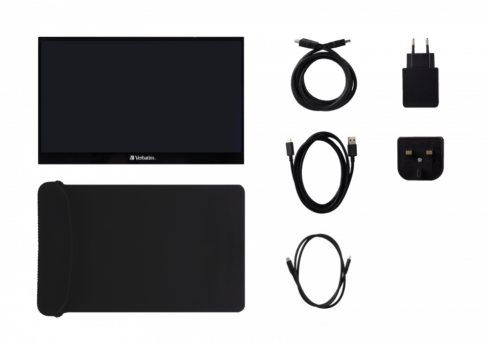 Verbatim 17,3" 49593 PMT-17 FHD IPS HDMI/USB-C fekete fém borítású érintőképernyős monitor