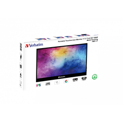 Verbatim 49593 17,3" PMT-17 FHD IPS HDMI/USB-C fekete fém borítású érintőképernyős monitor