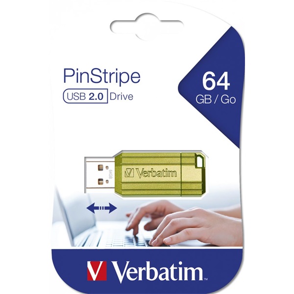Verbatim 49964 PIN STRIPE Store`n`Go 64GB USB 2.0 zöld Flash Drive
