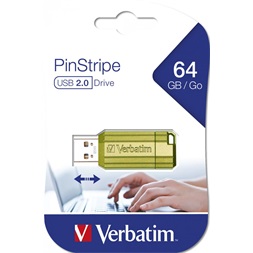 Verbatim 49964 PIN STRIPE Store`n`Go 64GB USB 2.0 zöld Flash Drive